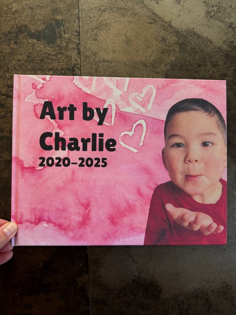 image of keepsakery book with kids artwork