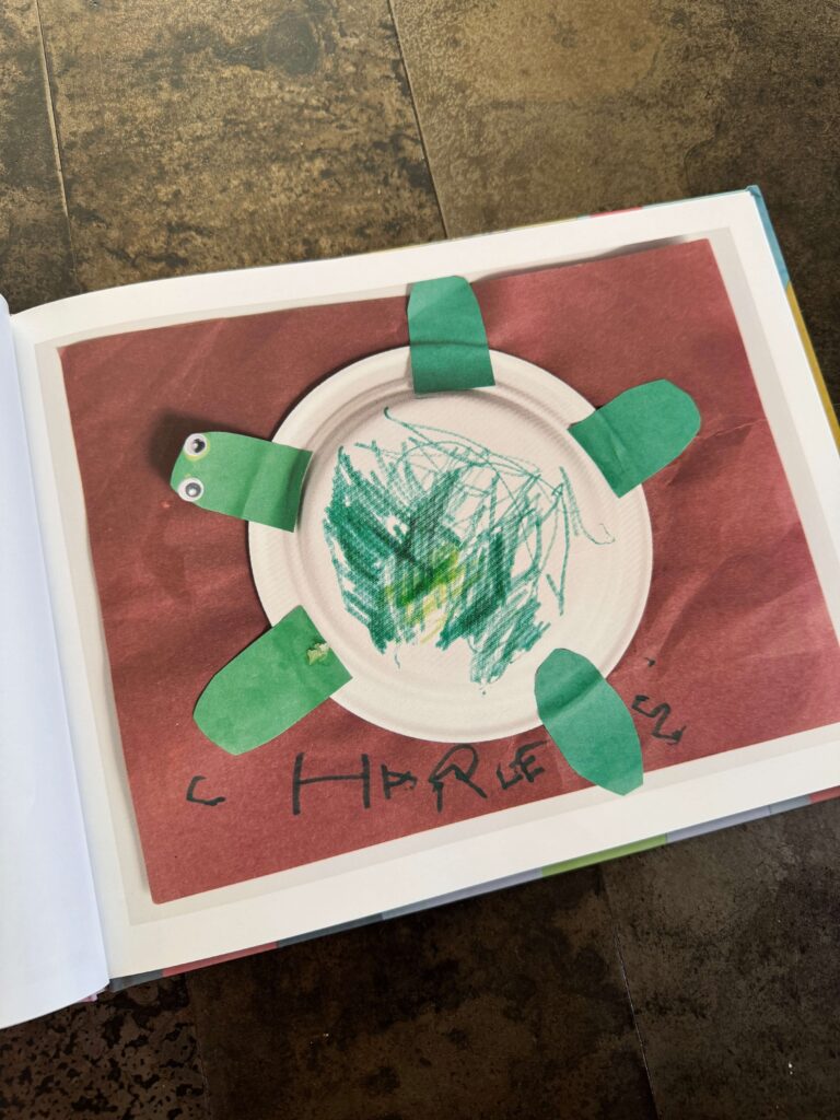 kids artwork printed photo inside keepsakery photo book