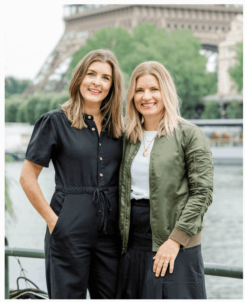 Mother-Daughter Travel Trip Advisors and Planners, founders of Cou Cou Tour in Paris in front of Eiffel Tower