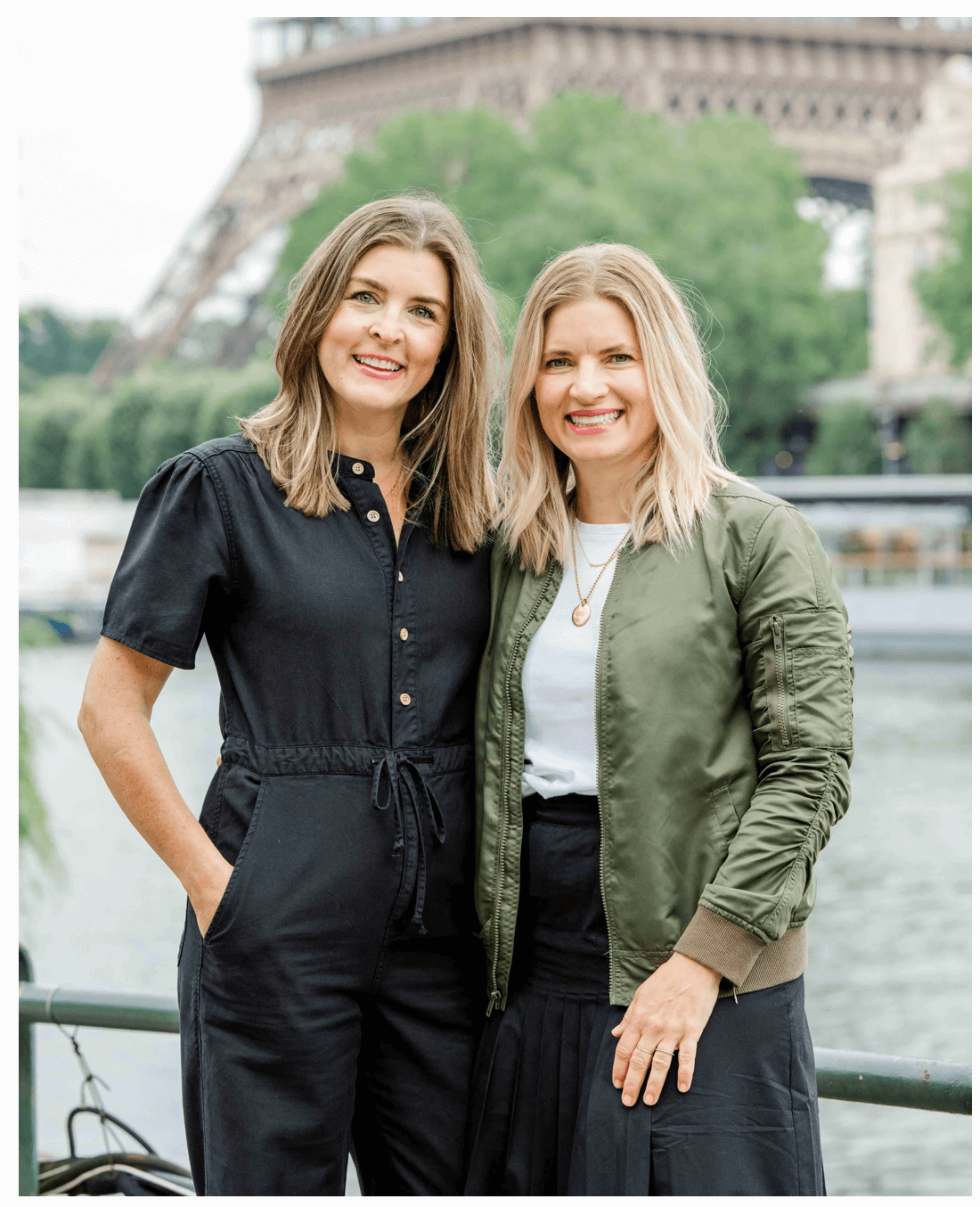 Mother-Daughter Travel Trip Advisors and Planners, founders of Cou Cou Tour in Paris in front of Eiffel Tower